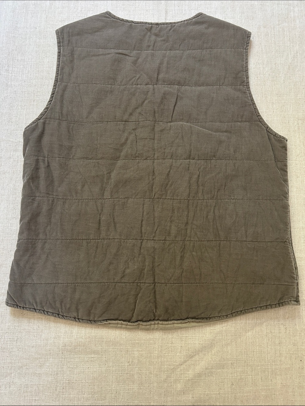 Eddie Bauer Collins Bay Vest Women's S Taupe Quilted Zip-Front Outdoor Corduroy - Picture 3 of 11